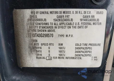 2003 Chevrolet Avalanche 1500 из США, поврежденный, VIN 3GNEC13T43G298570